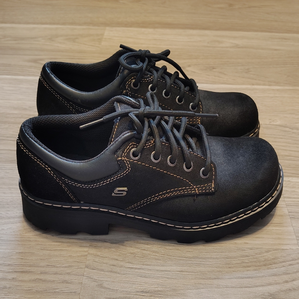 Skechers USA Black Chunky Oxford Sneakers Women's Size 8